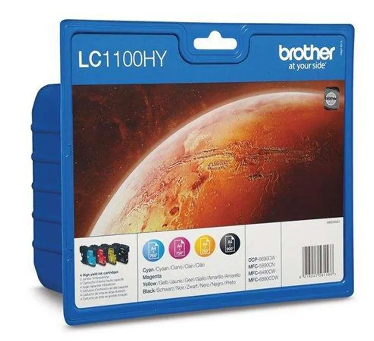 Hauptbild des Produkts LC1100HYP inkjet cartridge DCP 185C, 6690CW tiskárny, BROTHER b+c+m+y, 1*900 o.+3*750 o.