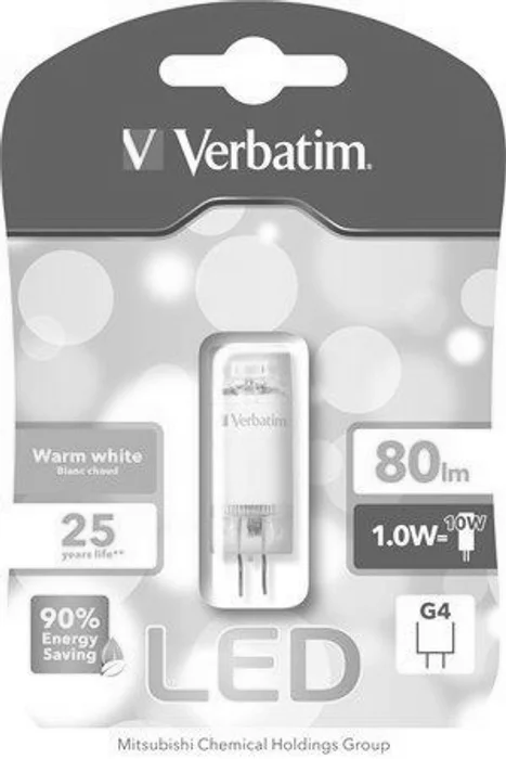 Hauptbild des Produkts LED žárovka, teplá bílá, blister, G4 patice, 80lm, 1W, 2700K, VERBATIM