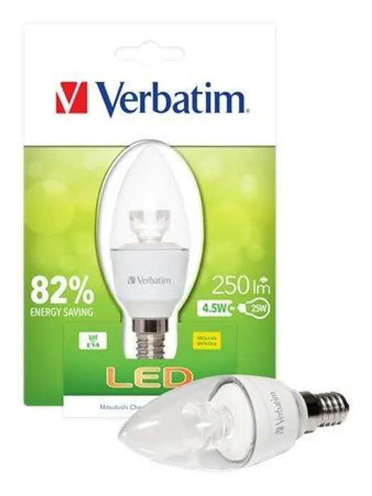 Hauptbild des Produkts LED žárovka, teplá bílá, Classic B - svíčková, E14, 250lm, 4,5W, 2700K, VERBATIM