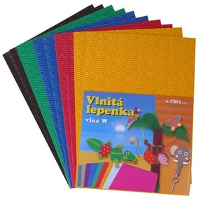 W-Welle Karton 260g 34,5 x 24,5cm Wellpappe Mix 2x5 Farben