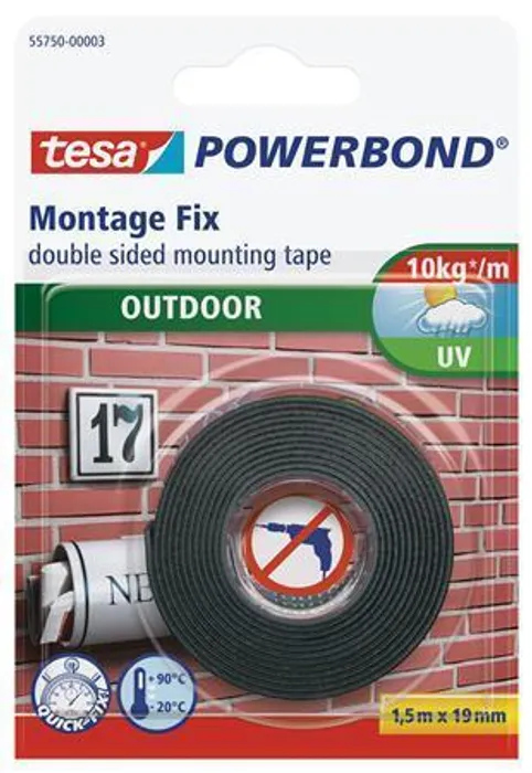 Hauptbild des Produkts Lepicí páska "Powerbond 55750", oboustranná, pro exteríer, 19 mm x 1,5m, TESA