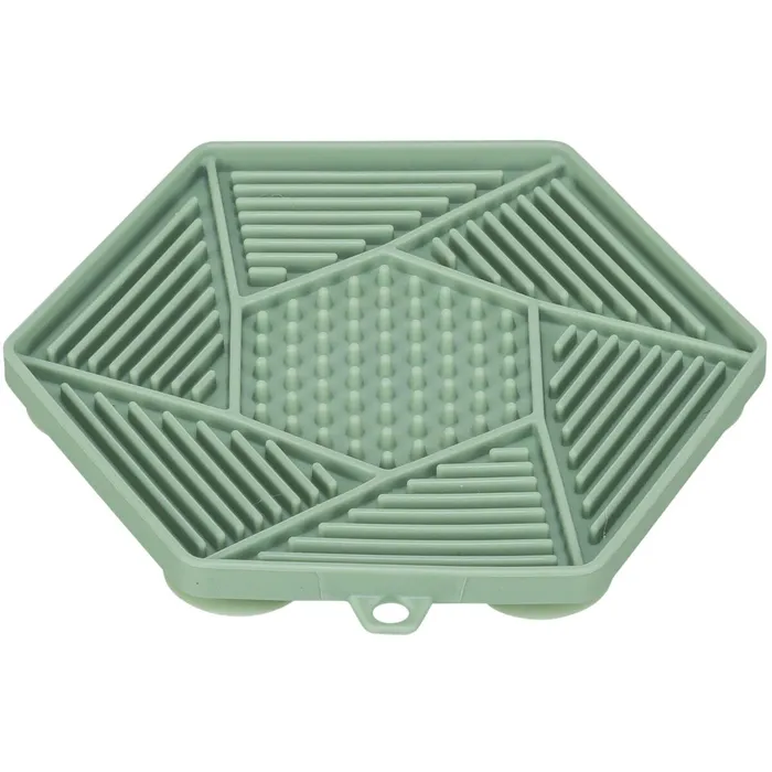 Hauptbild des Produkts Lick´n´Snack HEXAGON s přísavkami - podložka k pomalému krmení, 17 cm, TPR/plast, zelená