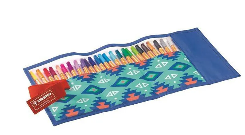 Hauptbild des Produkts Liner - sada "Point 88 Festival Spirit", 0,4 mm, v tyrkysovém rolovacím pouzdru, STABILO ,