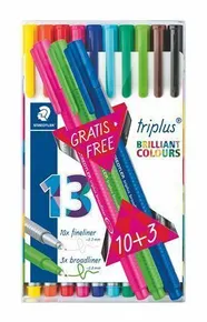 Liner „Triplus 334 Box“ Set 10+3, verschiedene Farben, 0,3mm, STAEDTLER