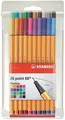 Liner „Point 88 Bigpoint“, 20 verschiedene Farben, Set, 0,4 mm, STABILO