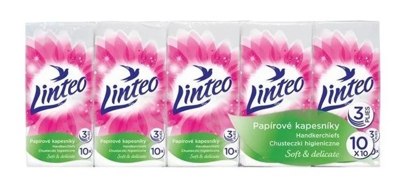 Hauptbild des Produkts Linteo Soft & Delicate papírové kapesníčky 3 vrstvé [10 x 10 = 100 ks]
