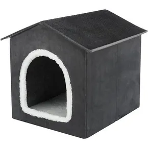 Kuschelspielhaus LIVIA, dunkelgrau/weiß 38 x 41 x 44 cm