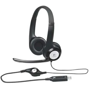 Logitech Stereo H390, Kophörer mit Mikrofon, Lautstärkeregelung, schwarz, USB