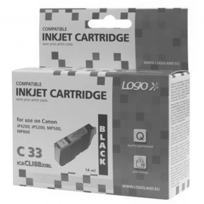 Hauptbild des Produkts Logo kompatibilní ink s CLI8BK, black, 14ml, s čipem, pro Canon iP4200, iP5200, iP5200R,
