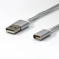 USB Kabel (2.0), USB A M - Magnet Anschluss, 1m, silbern, yy