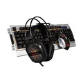 Marvo CM303, Tastatur-Set mit Gaming-Maus und Kopfhörern, US, Game, verkabelt (USB), schwarz/silber, unterbeleuchtet