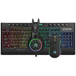 Marvo CM305, RGB Tastaturset mit Gaming-Maus und Kopfhörern, US, Game, verkabelt (USB), schwarz, RGB-Beleuchtung