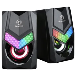 Marvo Lautsprechers SG-118, 2.0, 6W, schwarz, Lautstärkeregler, Game, 150Hz-20kHz, RGB-Beleuchtung