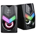 Marvo Lautsprechers SG-118, 2.0, 6W, schwarz, Lautstärkeregler, Game, 150Hz-20kHz, RGB-Beleuchtung
