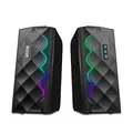 Marvo Lautsprechers SG-269, 2.0, 6W, schwarz, Lautstärkeregler, Game, 160Hz-20kHz, RGB-Unterberleuchtung, touch