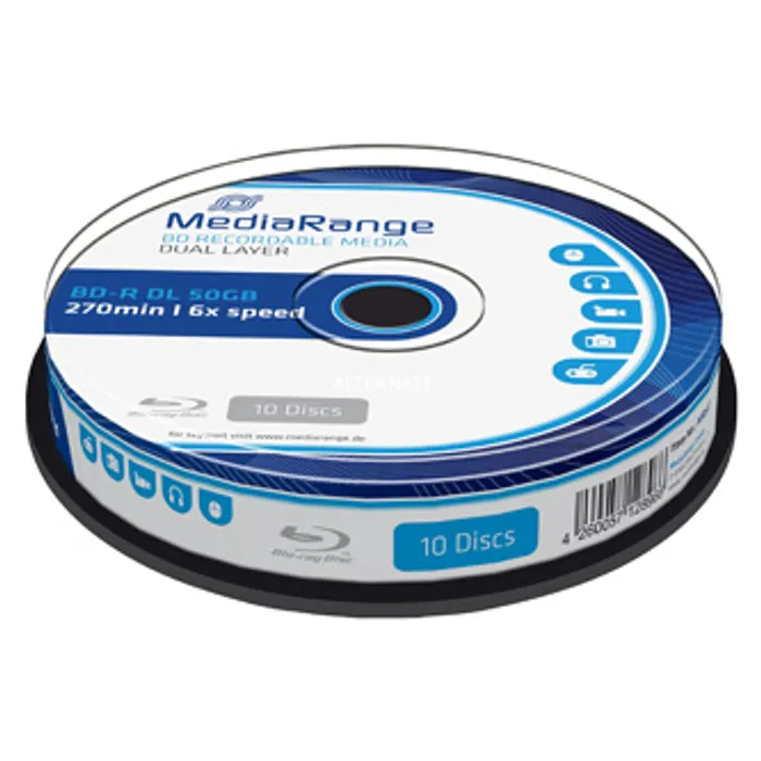 Hauptbild des Produkts Mediarange BD-R, Dual Layer 50GB, cake box, MR507, 6x, 10-pack, pro archivaci dat