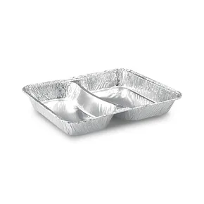 Menü-Schale (ALU) 2-geteilt 227 x 177 x 30 mm 810ml [100 St.]