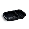 Mikrowellenschale (PP) ECONOMY 2-geteilt schwarz 240 x 210 x 40 mm 1100ml [100 St.]