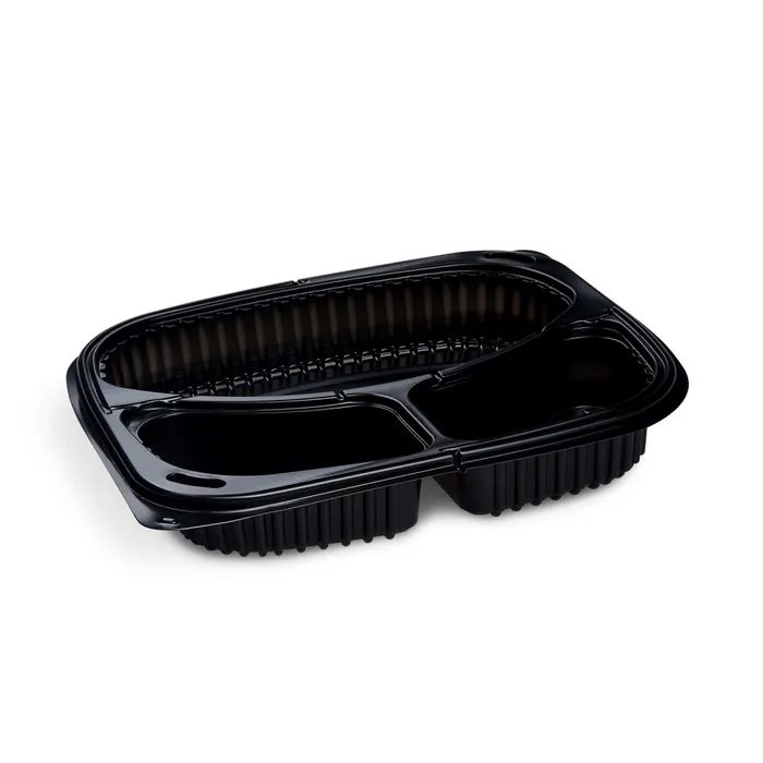Hauptbild des Produkts Menu mísa do mikrovlnky (PP) ECONOMY 3dílná černá 240 x 210 x 40 mm 1000ml [100 ks]