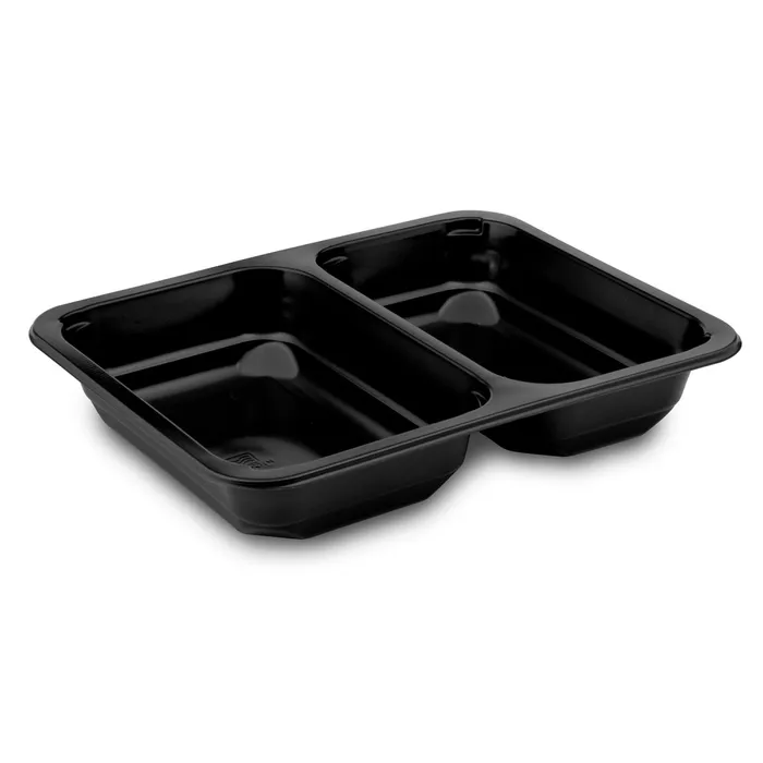 Hauptbild des Produkts Menu mísa (PP) 2dílná 227x178x40mm, černá [50 ks] - zatavovací