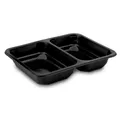 Menü-Schale (PP) 2-geteilt schwarz 227 x 178 x 40 mm [50 St.]