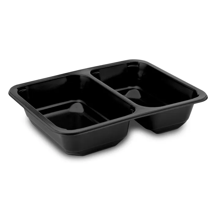 Hauptbild des Produkts Menu mísa (PP) 2dílná 227x178x50mm, černá [50 ks] - zatavovací