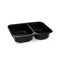 Menü-Schale (PP) 2-geteilt schwarz 227 x 178 x 50 mm [320 St.]