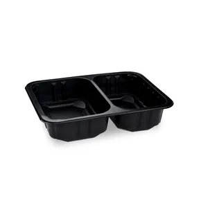 Menü-Schale (PP) 2-geteilt schwarz 227 x 178 x 50 mm [320 St.]