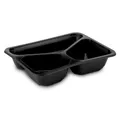 Menü-Schale (PP) extra-stabil 3-geteilt schwarz 227 x 178 x 49 mm [50 St.]