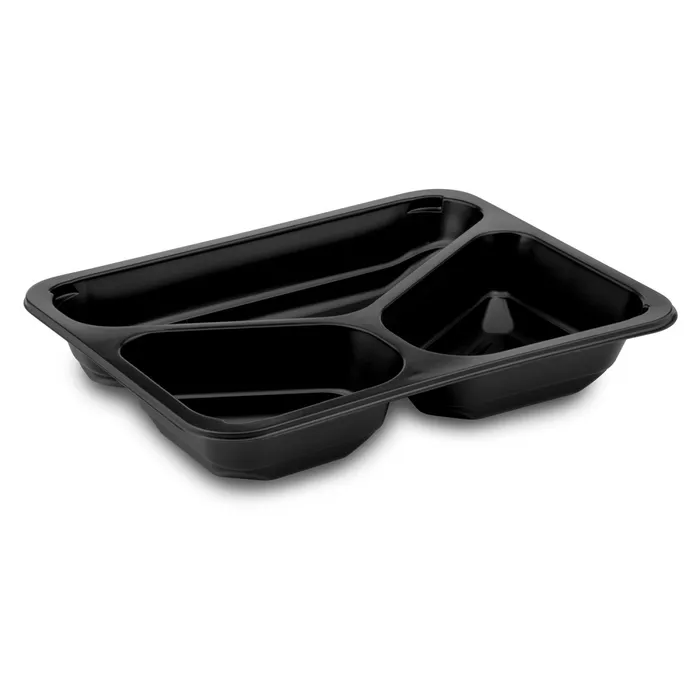 Hauptbild des Produkts Menu mísa (PP) 3dílná 227x178x40mm, černá [50 ks] - zatavovací