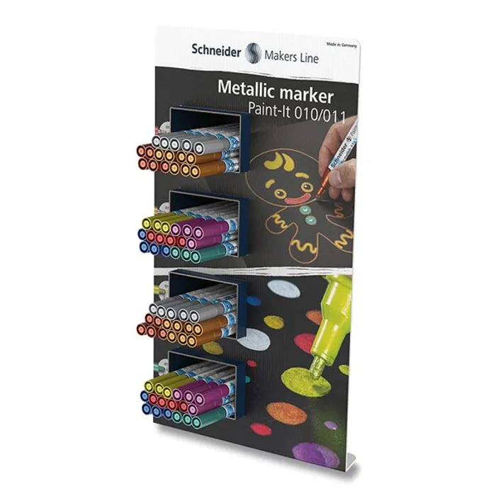 Hauptbild des Produkts Metalický popisovač Schneider Paint-It 010/011 stojánek, 70 ks
