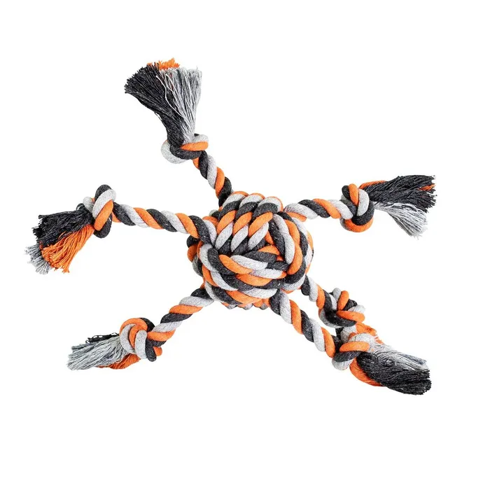 Hauptbild des Produkts Míč OCTOPUS HipHop bavlněný 6 ramen 8 cm, 160 g šedá, tm.šedá, oranžová