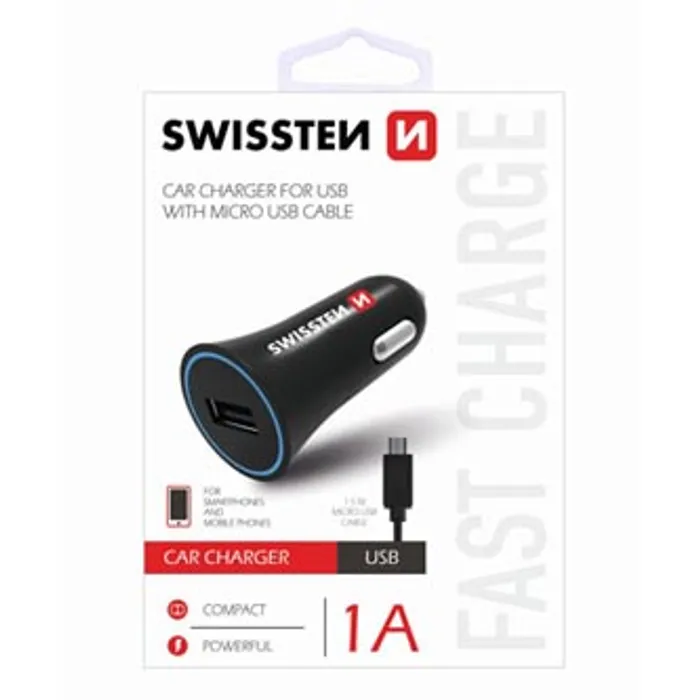 Hauptbild des Produkts Micro USB auto nabíječka, 12V, 5V, 1000mA, nabíjení mobilních telefonů a GPS, černá, odpo