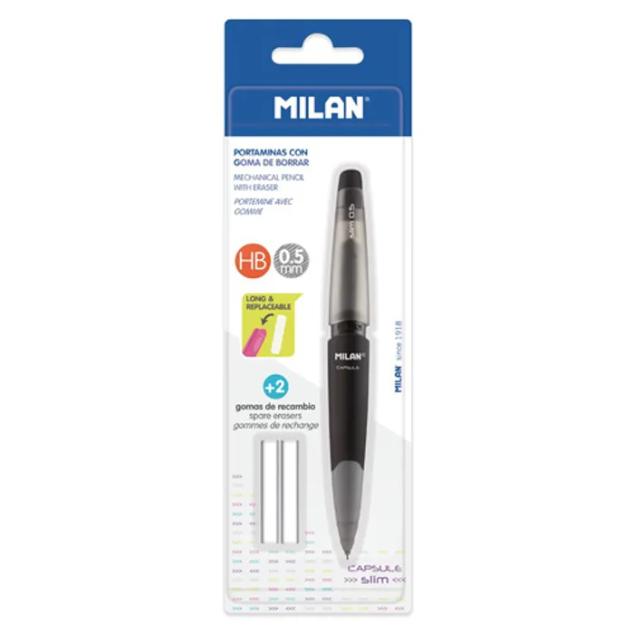 Hauptbild des Produkts Mikrotužka / Pentelka MILAN Capsule Slim HB, 0.5 mm + 2 náhradní gumy