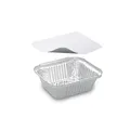 Schale (ALU) eckig 145 x 120 x 41 mm 470ml + Deckel [5 Sets]