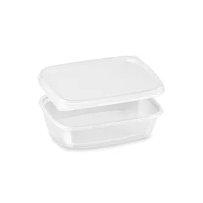 Rechteckbecher (PP) klar 125ml + Deckel [250 Sets]