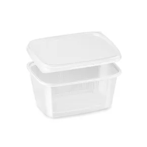 Rechteckbecher (PP) klar 250ml + Deckel [250 Sets]