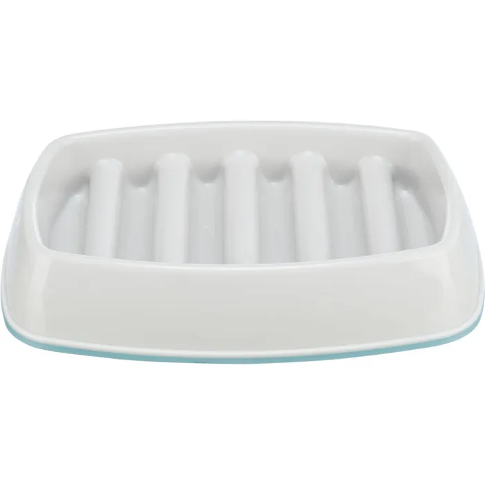 Hauptbild des Produkts Miska k pomalému krmení, design mříž, 0,25l/21 ×14 cm, plast/TPR, šedá