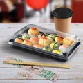 Weiteres Produktbild Sushi-Schale (PET) schwarz 163 x 113 x 17 mm + Deckel [500 Sets]