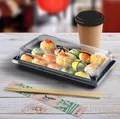 Weiteres Produktbild Sushi-Schale (PET) schwarz 185 x 127 x 20 mm + Deckel [400 Sets]