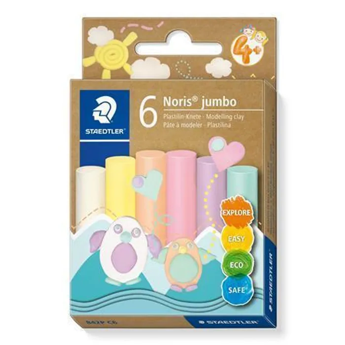 Hauptbild des Produkts Modelína "Noris® Jumbo 842", 6 pastelových barev, STAEDTLER 842P C6
