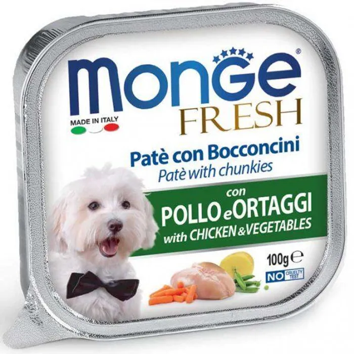Hauptbild des Produkts MONGE FRESH - paštika a kousky s kuřetem a zeleninou 100g