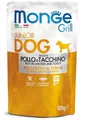 MONGE GRILL JUNIOR Taschenhuhn mit Truthahn für Welpen 100 g