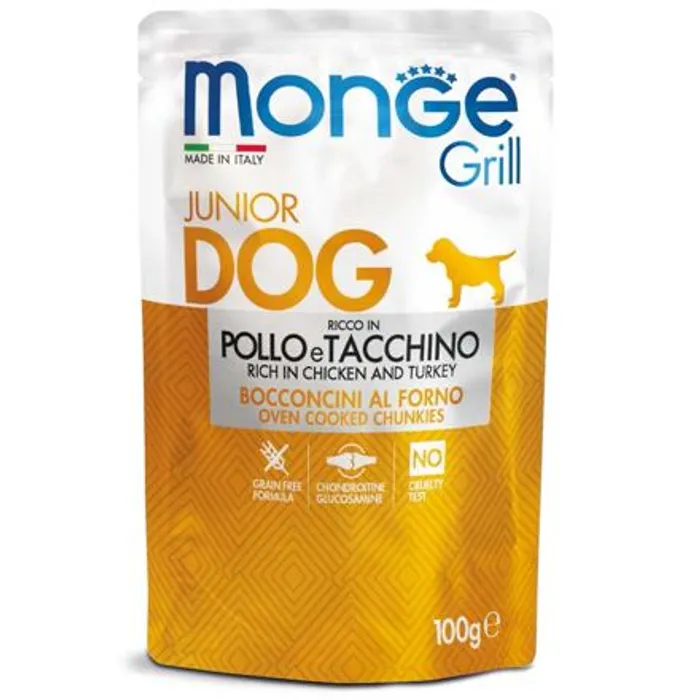 Hauptbild des Produkts MONGE GRILL JUNIOR kapsička kuřecí s krůtou pro štěňata 100 g