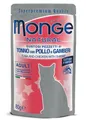 MONGE NATURAL Taschenthunfisch und Huhn in Gelee mit Garnelen für Katzen 80g