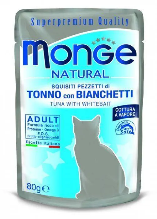 Hauptbild des Produkts MONGE NATURAL kapsička tuňák v želé se sleděm pro kočky 80 g