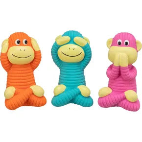 Clever Ape, Spielzeug mit Sound, 12 cm, gefüllt mit Latex, 3 Varianten
