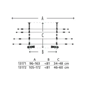 Gitter für den Laderaum des Autos 3 Teile B.96-163cm, H.34-48cm Silber