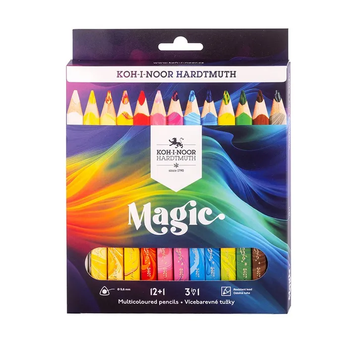 Hauptbild des Produkts Multibarevné pastelky "Magic 3408", sada různých barev 12+1, trojhranné, KOH-I-NOOR