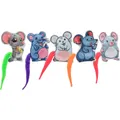 Emotionale Maus mit Katzenminze, farbiger Schwanz, 7,5 cm, Stoff, 5 Typen